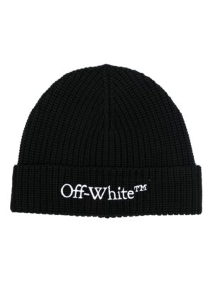 Off-White logo-embroidered beanie