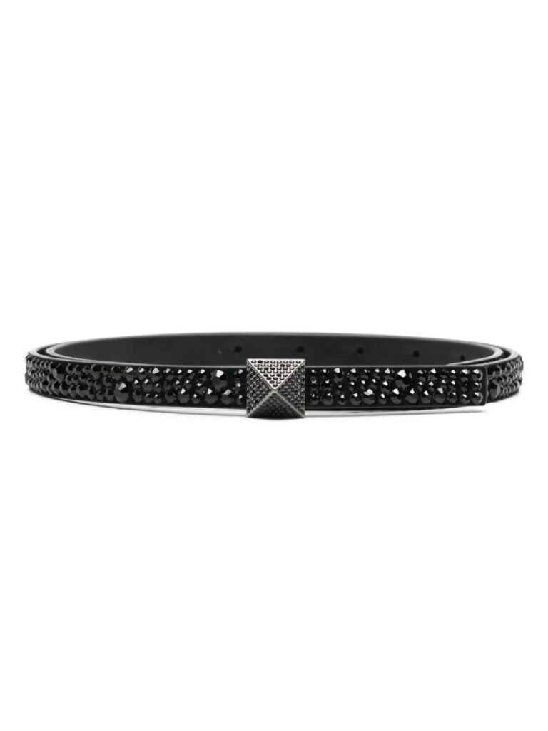 Valentino Garavani One Stud rhinestone-embellished belt