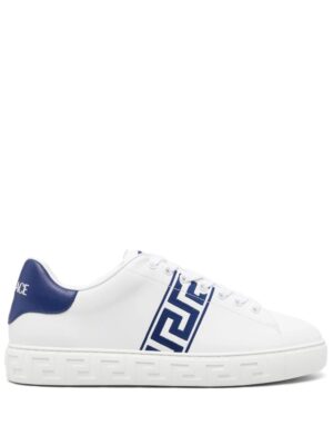 Versace Greca-embroidery leather sneakers