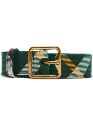 Burberry check-pattern buckled belt