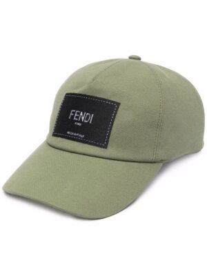 FENDI Canvas logo-patch baseball cap