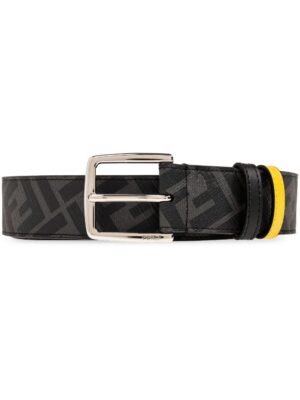 FENDI Diagonal contrast-keeper logo-jacquard belt