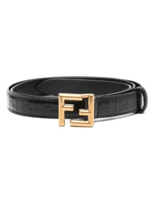 FENDI FF-embossed leather belt