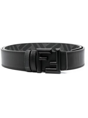 FENDI FF logo-buckle leather belt