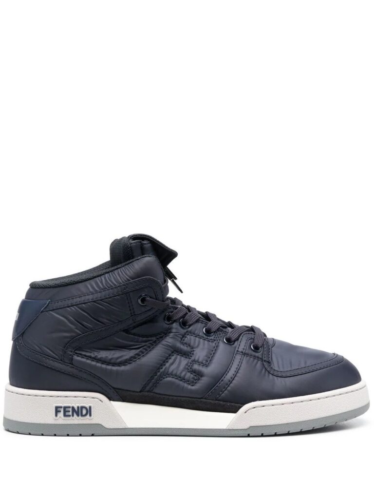 FENDI FF logo-embossed high-top sneakers