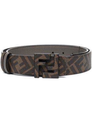 FENDI FF-monogram leather belt