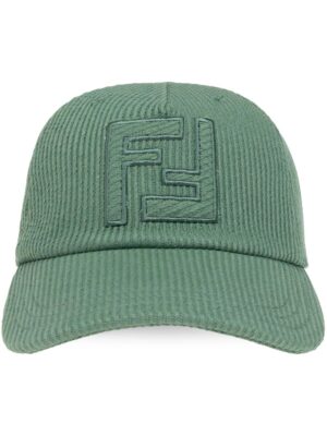 FENDI embroidered logo ribbed knit cap