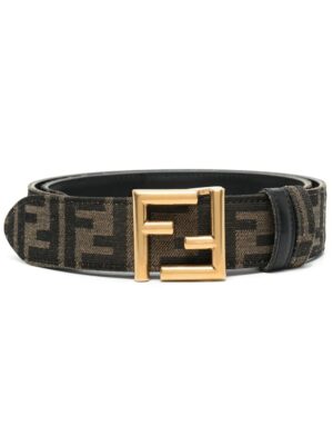 FENDI monogram-print logo-buckle belt