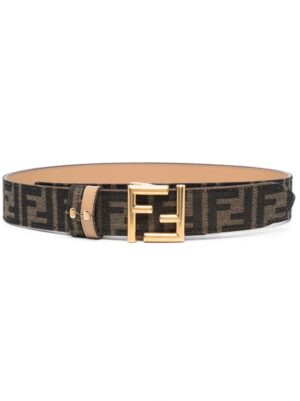 FENDI monogram-print logo-buckle belt
