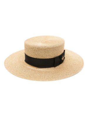 Gucci bee-detail lamé boater hat