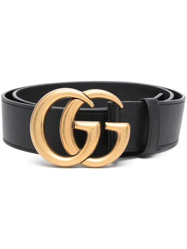 Gucci logo-plaque leather belt