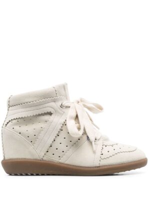 ISABEL MARANT calf suede lace-up sneakers