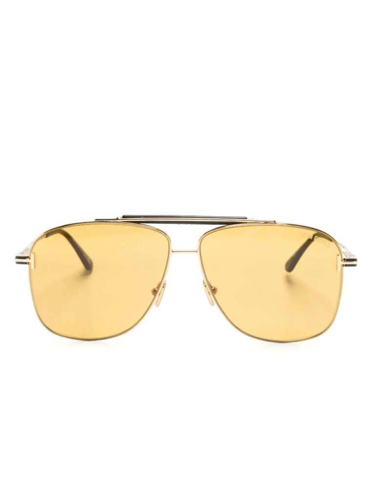 TOM FORD Eyewear polished pilot-frame sunglasses