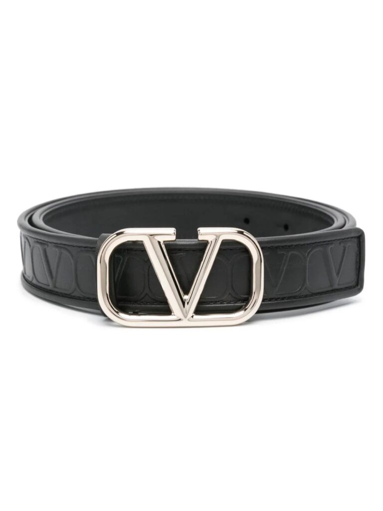 Valentino Garavani VLogo emboosed leather belt