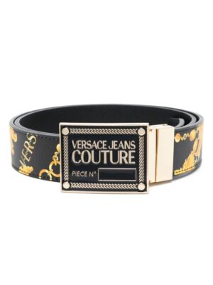 Versace Jeans Couture Barocco-print logo-buckle belt