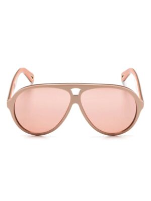 Chloé Eyewear pilot-frame logo-engraved sunglasses