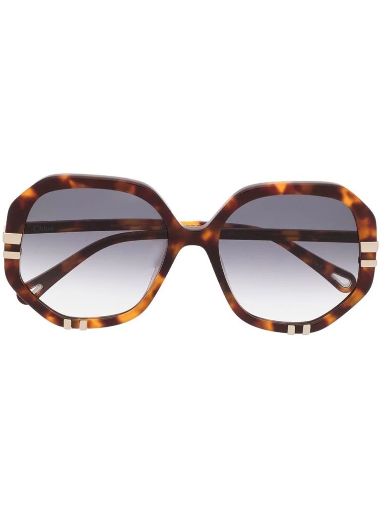 Chloé Eyewear tortoise-shell geometric sunglasses