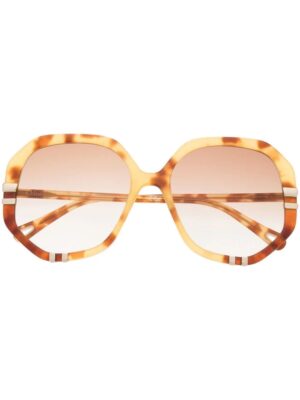 Chloé Eyewear tortoise-shell oversize-frame sunglasses