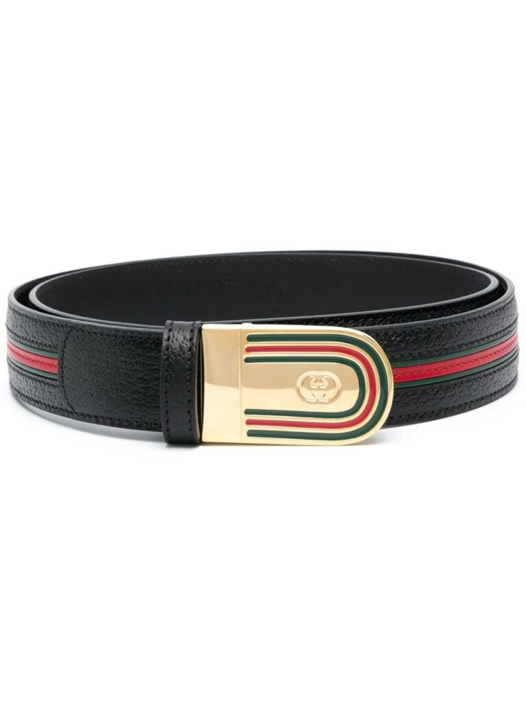 Gucci logo-plaque buckle belt
