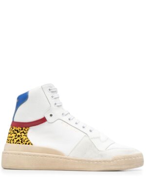 Saint Laurent panelled mid-top sneakers