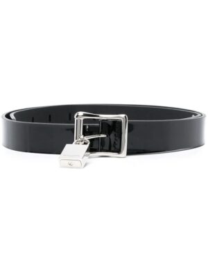 Saint Laurent patent leather padlock leather belt