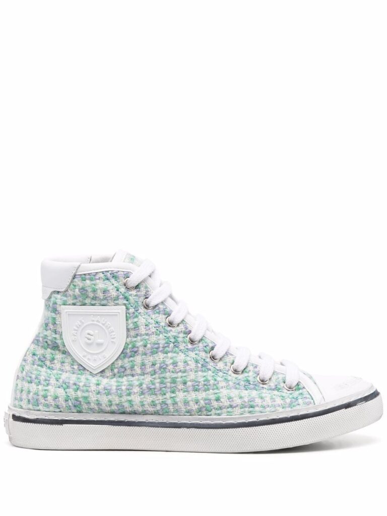 Saint Laurent tweed logo patch sneakers