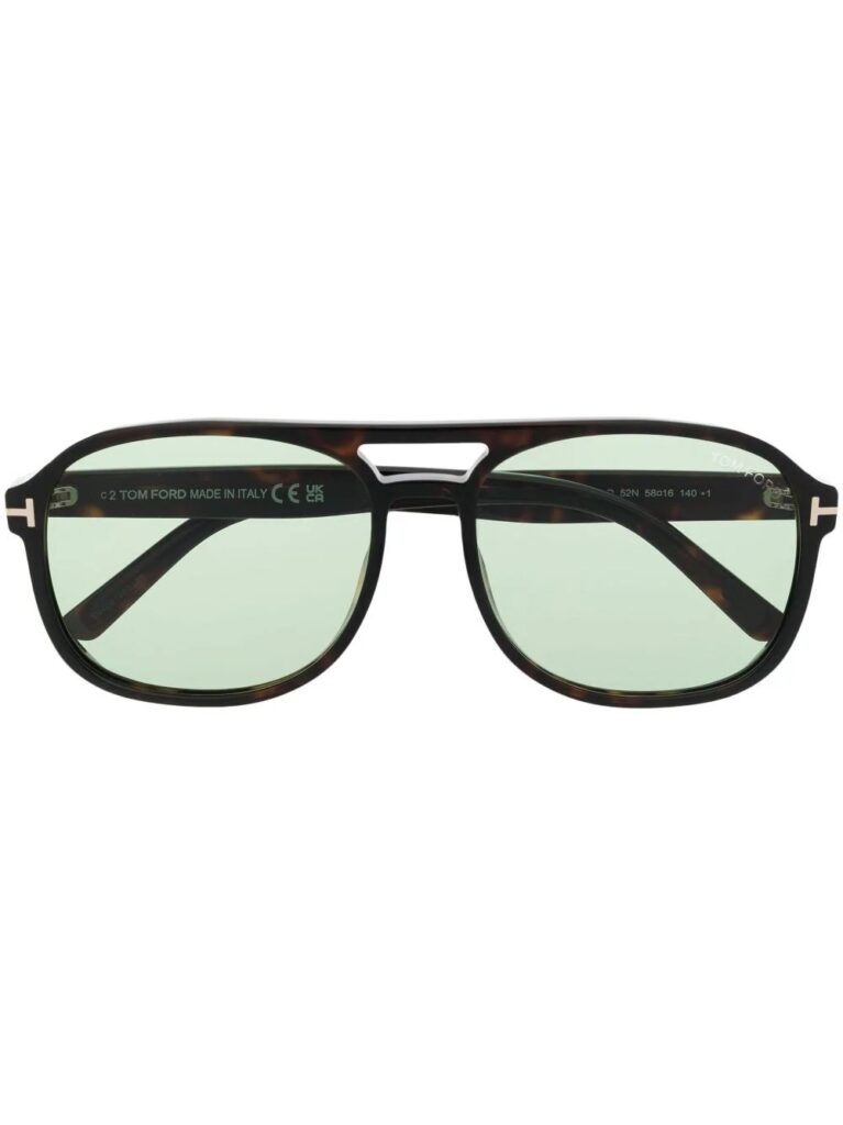 TOM FORD Eyewear tortoiseshell-effect round-frame sunglasses