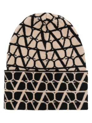 Valentino Garavani logo-intarsia beanie hat