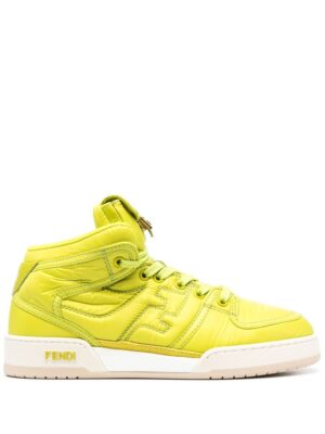 FENDI FF logo-embroidered high-top sneakers