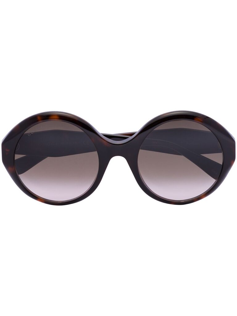 Gucci Eyewear Havana tortoiseshell round-frame sunglasses