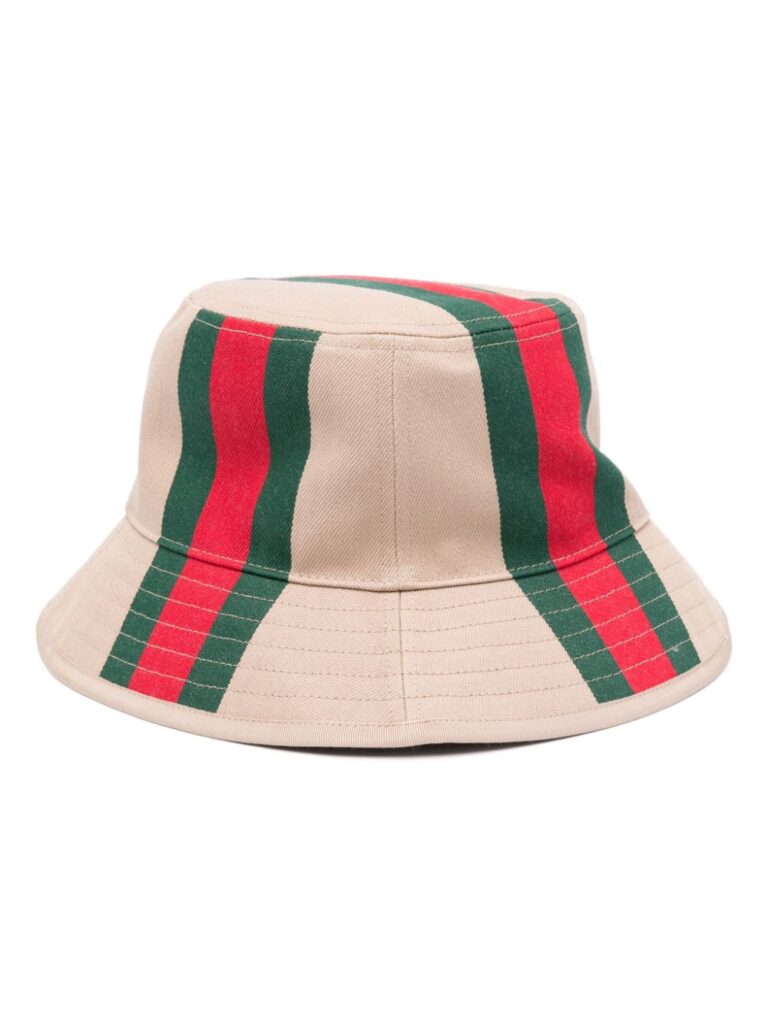Gucci Web-stripe cotton bucket hat