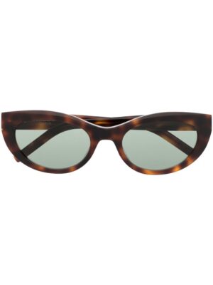 Saint Laurent Eyewear tortoiseshell logo-plaque sunglasses