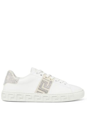 Versace Crystal Greca leather sneakers