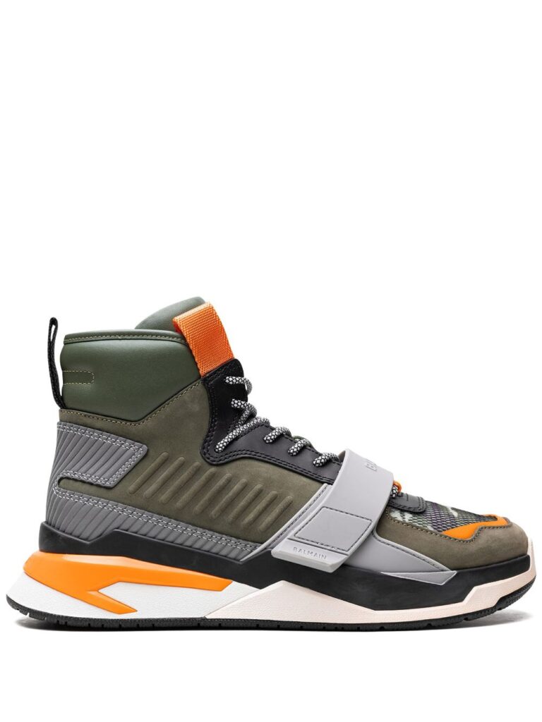 Balmain B-Ball Panelled "Green/Orange" sneakers