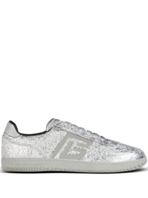 Balmain Swan metallic-leather sneakers