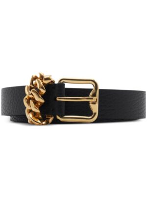 Burberry leather B buckle chain belt