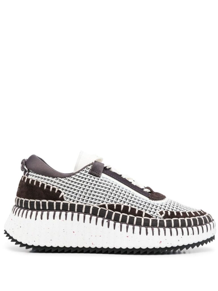 Chloé Nama knit lace-up sneakers