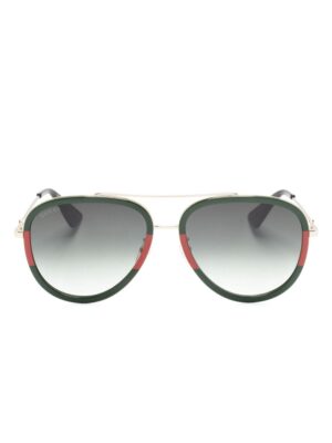 Gucci Eyewear Web-detail pilot-frame sunglasses