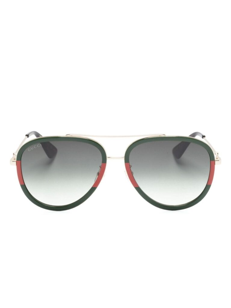 Gucci Eyewear Web-detail pilot-frame sunglasses