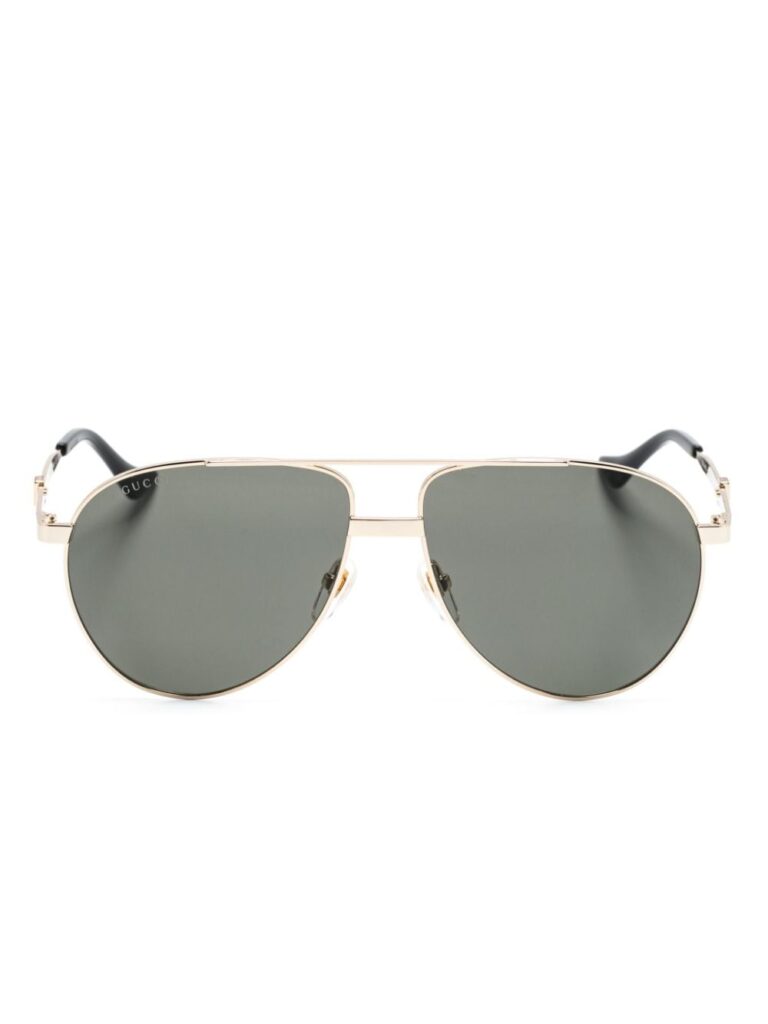 Gucci Eyewear enamel-Web pilot-frame sunglasses