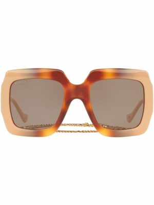 Gucci Eyewear tortoiseshell-effect oversized-frame sunglasses