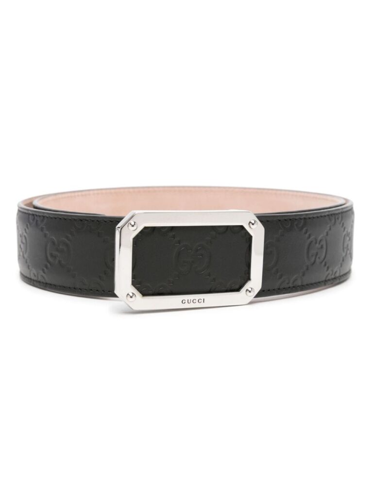 Gucci GG-debossed leather belt