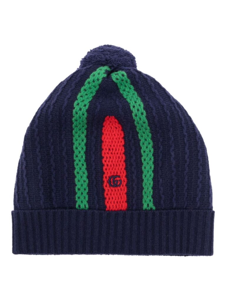 Gucci pom-pom wool beanie hat