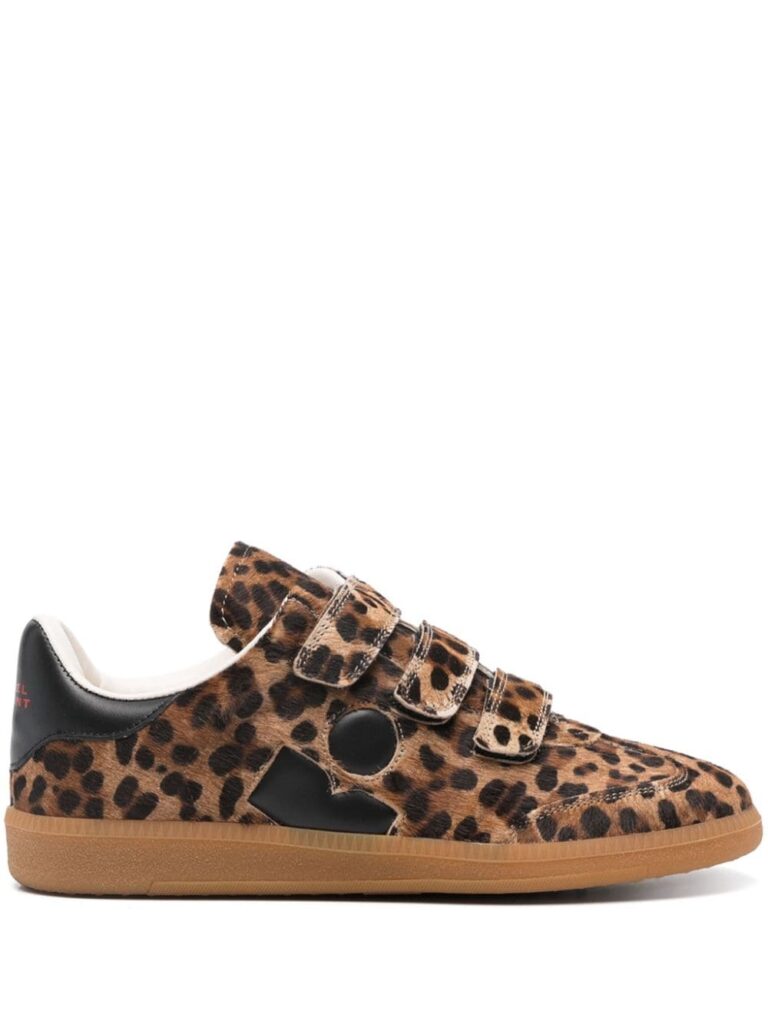 ISABEL MARANT leopard-print touch-strap sneakers