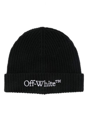 Off-White logo-embroidered beanie hat