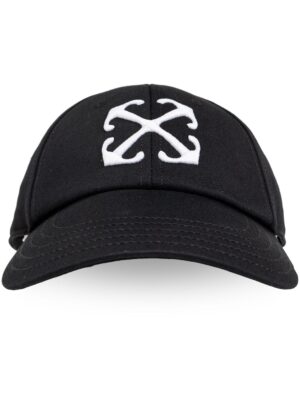 Off-White logo-embroidered cotton cap