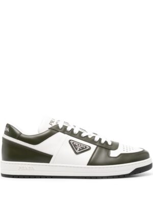 Prada triangle-logo leather sneakers