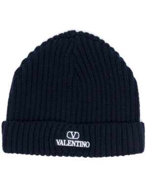 Valentino Garavani VLogo-embroidered ribbed wool beanie