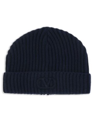 Valentino Garavani logo-patch beanie