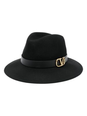 Valentino Garavani logo-plaque wide-brim hat